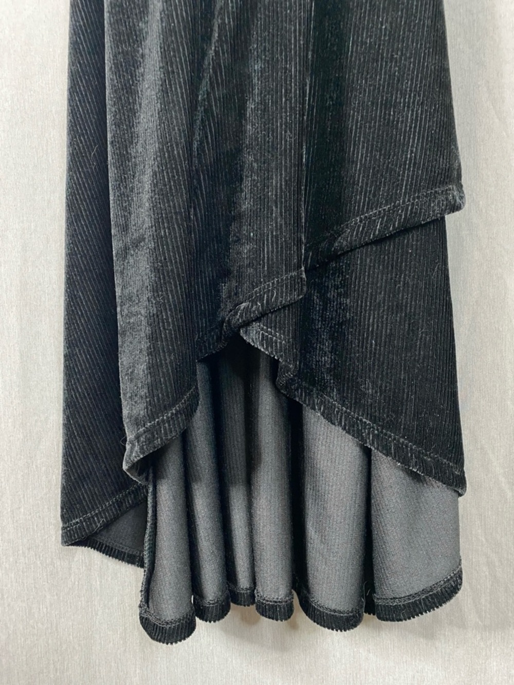 NWT Women’s Earthbound Trading Velvet Ribbed Wrap Dress in Black Size Small - Picture 5 of 8